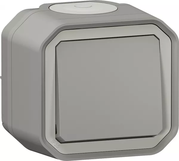 legrand-interrupteur ou va-et-vient plexo complet saillie - gris brochable (070001)