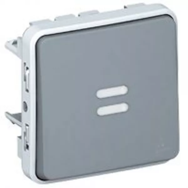 legrand-interrupteur ou va-et-vient t�moin (voyant fourni) sans neutre plexo - gris (069924)