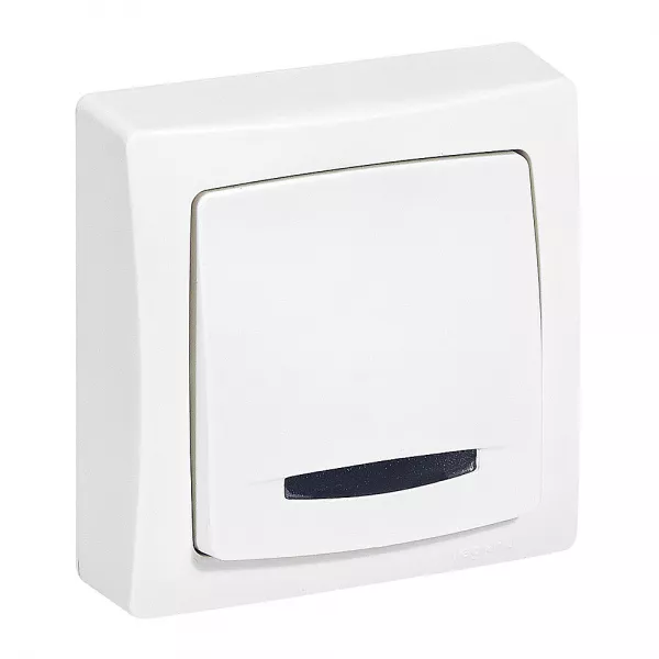 legrand-interrupteur ou va-et-vient t�moin avec voyant appareillage saillie - blanc (097604)