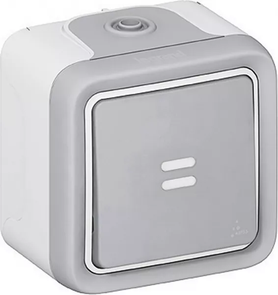 legrand-interrupteur ou va-et-vient t�moin �tanche plexo complet ip55 saillie - gris (069710)