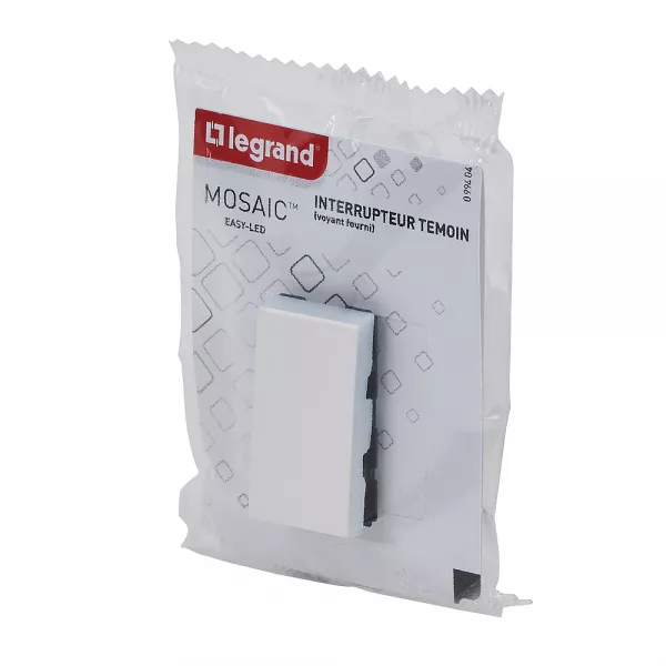 legrand-interrupteur ou va-et-vient t�moin voyant mosaic easy-led 10a 1 module - blanc (099404)