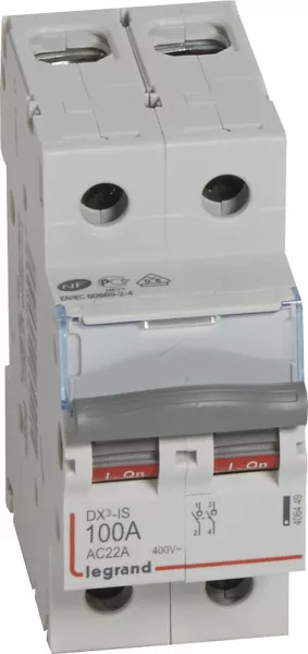 legrand-interrupteur-sectionneur dx�-is 2p 400v~ - 100a - 2 modules (406449)