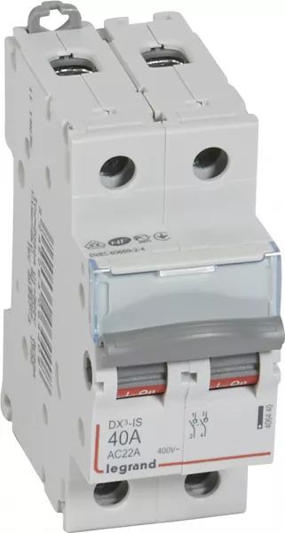 legrand-interrupteur-sectionneur dx�-is 2p 400v~ - 40a - 2 modules (406440)