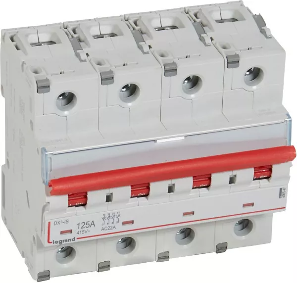 legrand-interrupteur-sectionneur dx�-is � d�clenchement 4p 400v~ - 125a - 6 modules (406547)