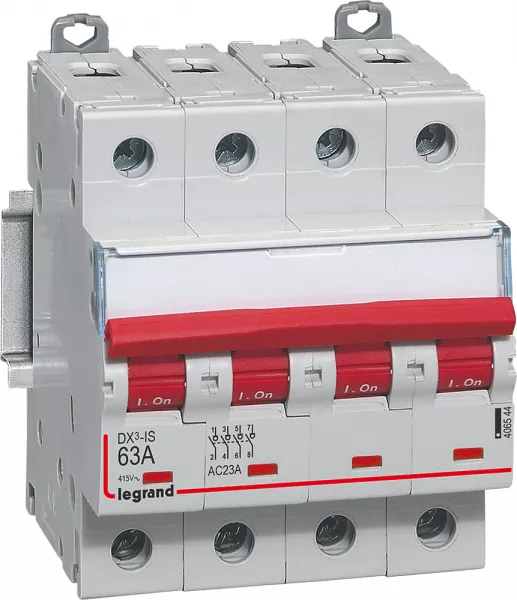 legrand-interrupteur-sectionneur dx�-is � d�clenchement 4p 400v~ - 63a - 4 modules (406544)