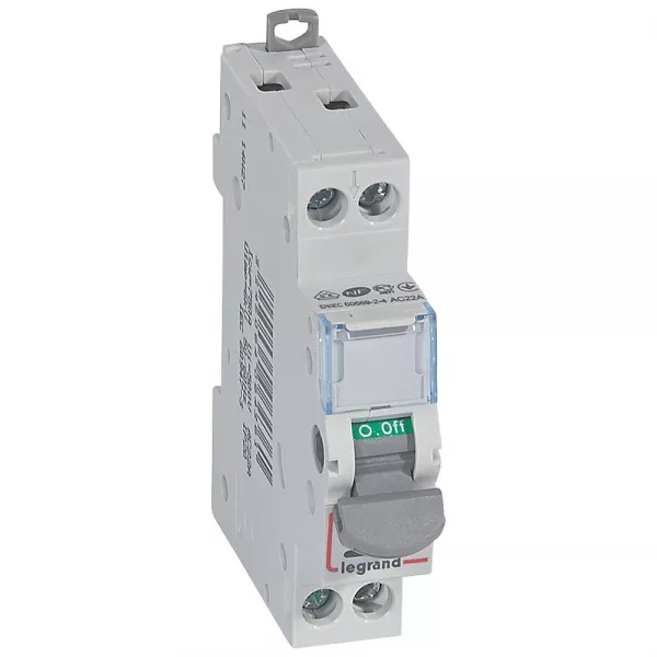 legrand-interrupteur-sectionneur dx�-is � voyant 2p 400v~ - 20a - 1 module (406436)
