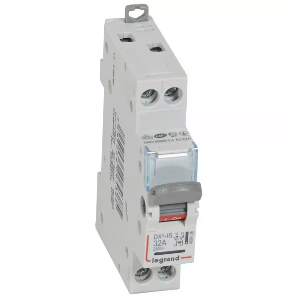 legrand-interrupteur-sectionneur dx�-is � voyant 2p 400v~ - 32a - 1 module (406438)