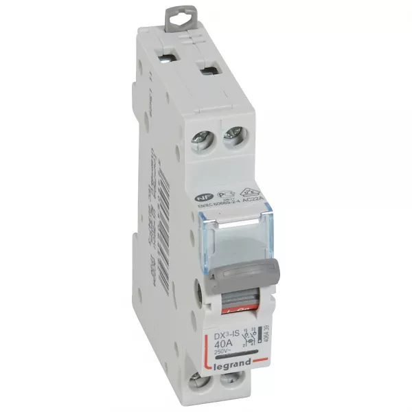 legrand-interrupteur-sectionneur dx�-is � voyant 2p 400v~ - 40a - 1 module (406439)
