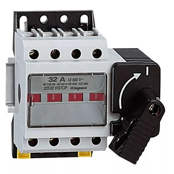 legrand-interrupteur-sectionneur vistop 32a - 4p avec commande frontale et poign�e noire (022502)