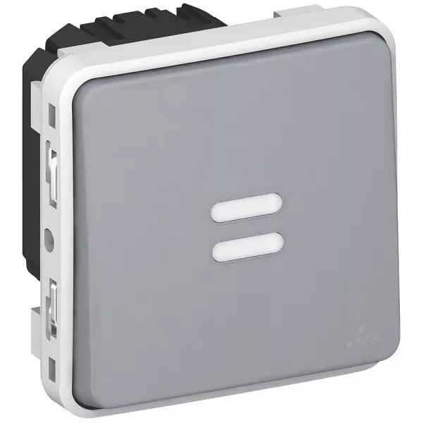 legrand-interrupteur temporis� lumineux (voyant fourni) plexo - gris (069937)