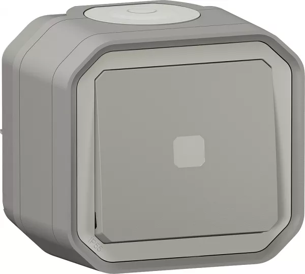 legrand-interrupteur temporis� lumineux plexo complet saiilie - gris (070008)