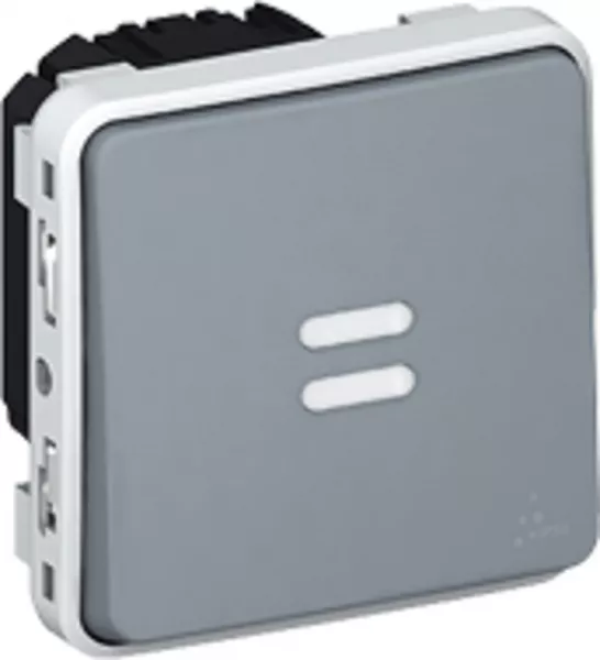 legrand-interrupteur temporis� lumineux plexo composable ip55 230v 50hz ou 60hz - gris (069504)