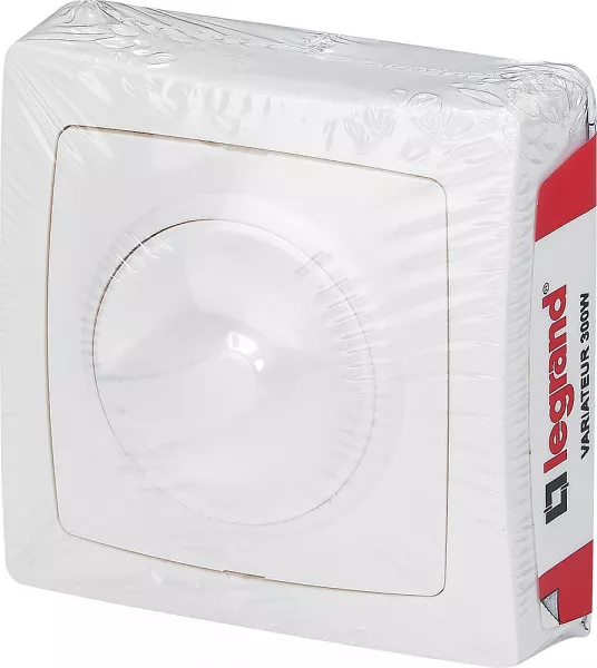 legrand-interrupteur variateur � bouton rotatif appareillage saillie - 300w - blanc (097605)