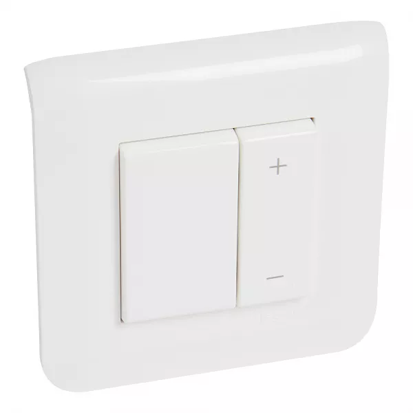 legrand-interrupteur variateur toutes lampes 2 fils mosaic 2 modules - complet blanc (048870l)