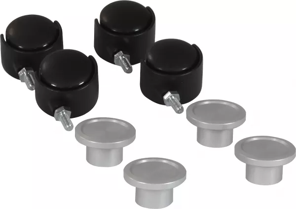 legrand-jeu de 4 roulettes avec range cordons pour pied colonnettes 1 et 2 compartiments (653088)