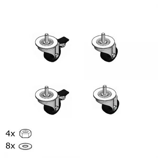 legrand-jeu de 4 roulettes pour coffrets 19pouces linkeo (646248)