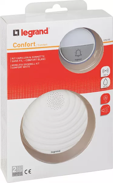 legrand-kit carillon radio sans fil confort � piles - blanc (094252)