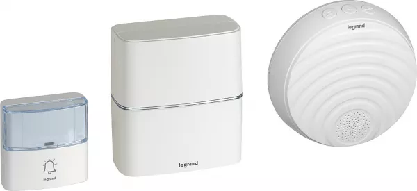 legrand-kit carillon radio sans fil s�r�nit� double � piles - blanc (094272)