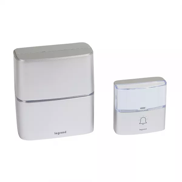 legrand-kit carillon radio sans fil s�r�nit� simple � piles - aluminium (094271)