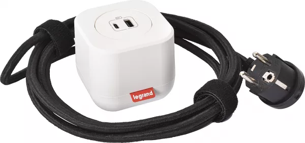 legrand-kit chargeur usb type-a+c electr\'on incara 1 poste - blanc (654922)