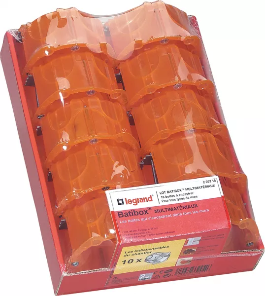 legrand-lot de 10 bo�tes � encastrer 1 poste batibox multimat�riaux (200215)