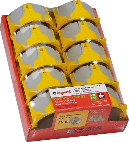 legrand-lot de 10 bo�tes � encastrer 1 poste eco batibox - profondeur 40mm (200157)