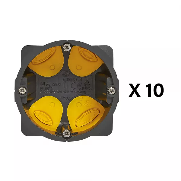 legrand-lot de 10 bo�tes eco batibox- 10 x 1 poste - profondeur 40mm (200157l)