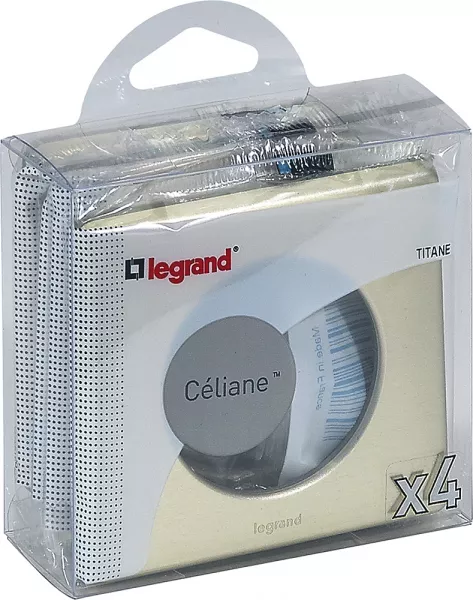 legrand-lot de 4 plaques c�liane m�tal 1 poste finition titane (200265)