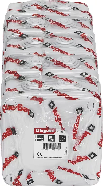 legrand-lot de 5 bo�tes de d�rivation �tanche plexo 80x80mm (200159)