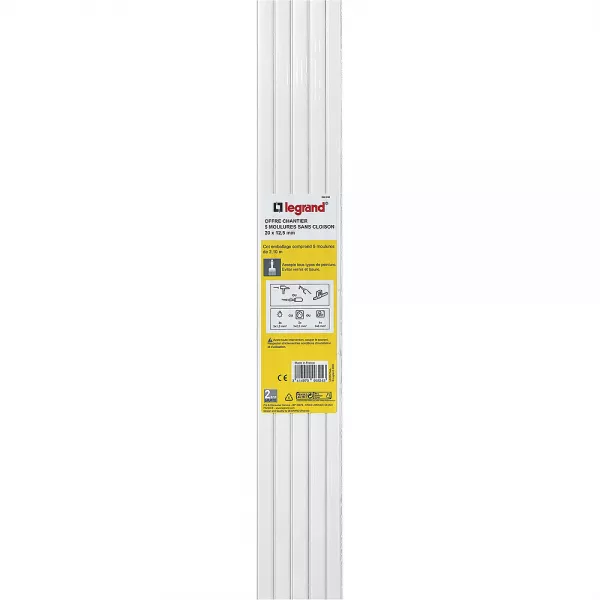 legrand-lot de 5 moulures de 20x12,5mm sans cloison (200891)