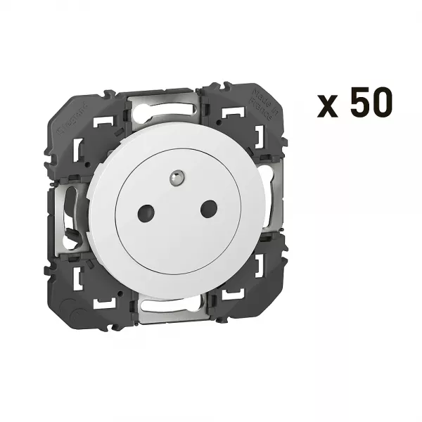 legrand-lot de 50 prises de courant 2p+t surface dooxie 16a finition blanc (600635)