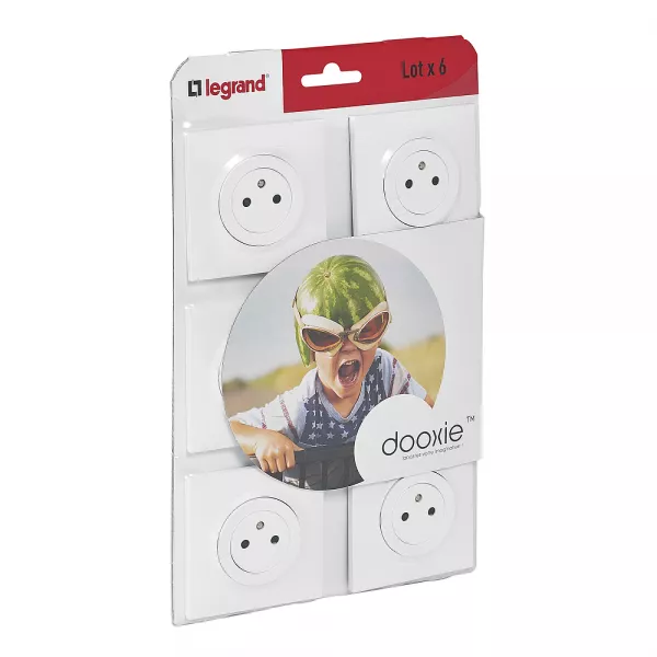 legrand-lot de 6 prises de courant 2p+t surface dooxie complet - blanc (300431)