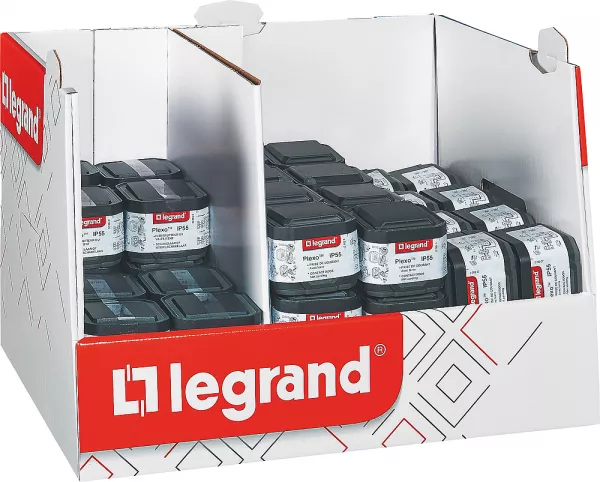 legrand-mini box 40 prises et 20 va-et-vient plexo complet saillie - anthracite (300205)
