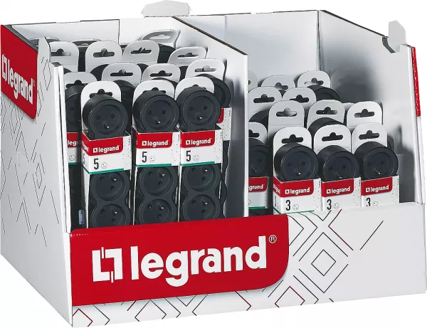 legrand-mini box multiprises 3 prises et 5 prises - noir (300030)