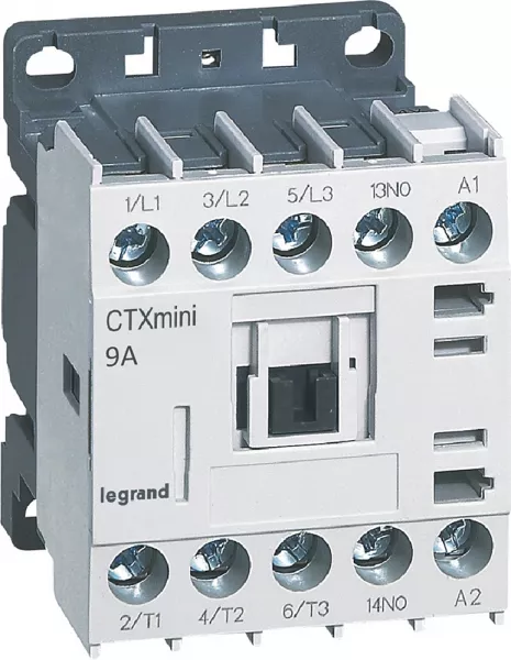 legrand-mini-contacteur de puissance ctx� 3p 9a+contact auxiliaire-1no - 24v~ (417020)