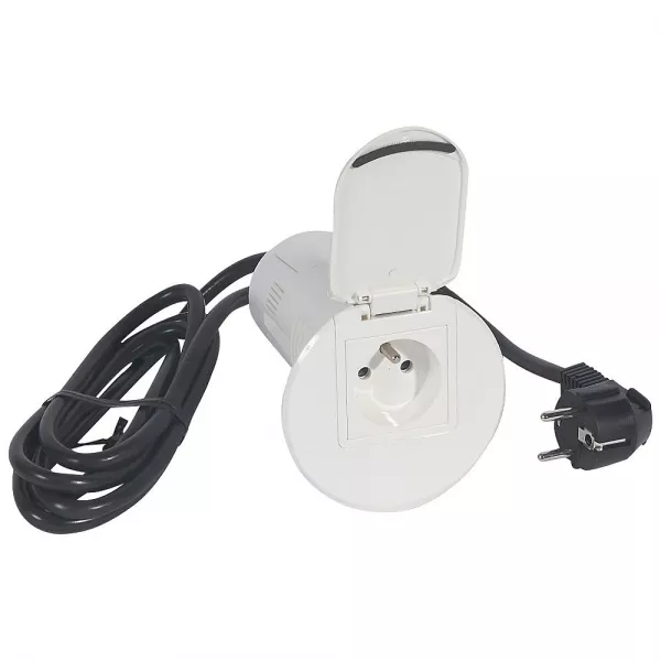 legrand-module de bureau encastr� - 2p+t + prise usb + enrouleur rj45 - blanc (054058)
