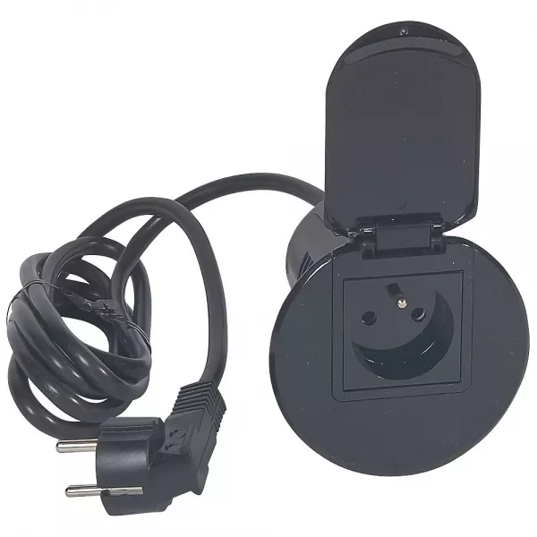 legrand-module de bureau encastr� avec 1 prise 2p+t - noir (054051)