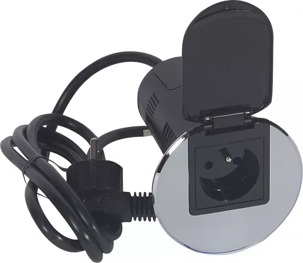 legrand-module de bureau encastr� avec 1 prise 2p+t et prise usb  - m�tal (054057)