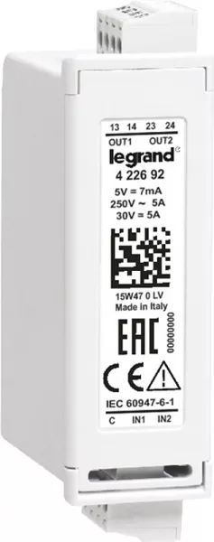 legrand-module extractible pour bo�tier d\'automatisme - 2 entr�es / 2 sorties (422692)