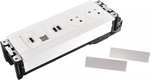 legrand-multilink incara horizontal mobilier 2x2p+t + usb a+c +rj45 + hdmi - blanc (654772)
