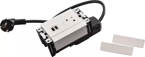 legrand-multilink incara horizontal pour mobilier 2p+t + usb a+c - blanc (654770)