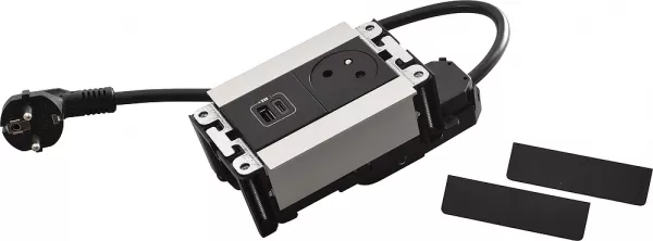 legrand-multilink incara horizontal pour mobilier 2p+t + usb a+c - m�tal (654776)