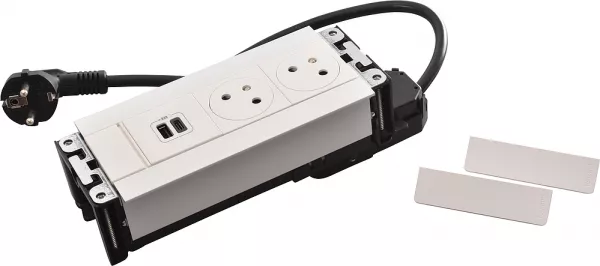 legrand-multilink incara horizontal pour mobilier 2x2p+t + usb a+c - blanc (654771)