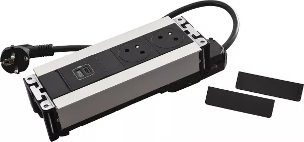 legrand-multilink incara horizontal pour mobilier 2x2p+t + usb c power delivery - m�tal (654792)