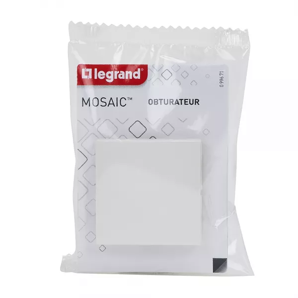 legrand-obturateur mosaic finition blanc - 2 modules (099671)