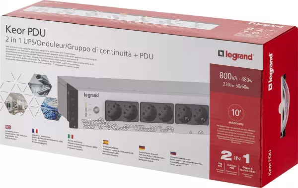 legrand-onduleur monophas� keor pdu 8 prises 2p+t - 800va 480w - autonomie 10 � 15 mn (310330)