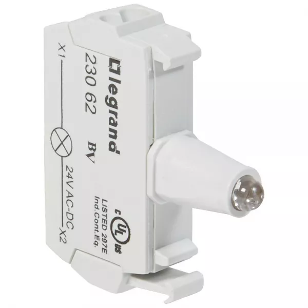 legrand-osmoz bloc - t�te lum - � ressort - 12/24v~/= - vert (023062)
