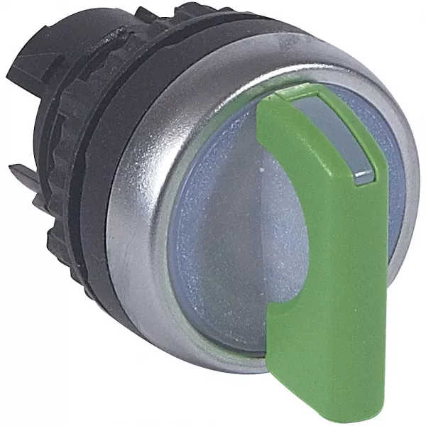 legrand-osmoz compo - bouton tournant lum - manette - 3 posit. droites - 45� - vert (024055)