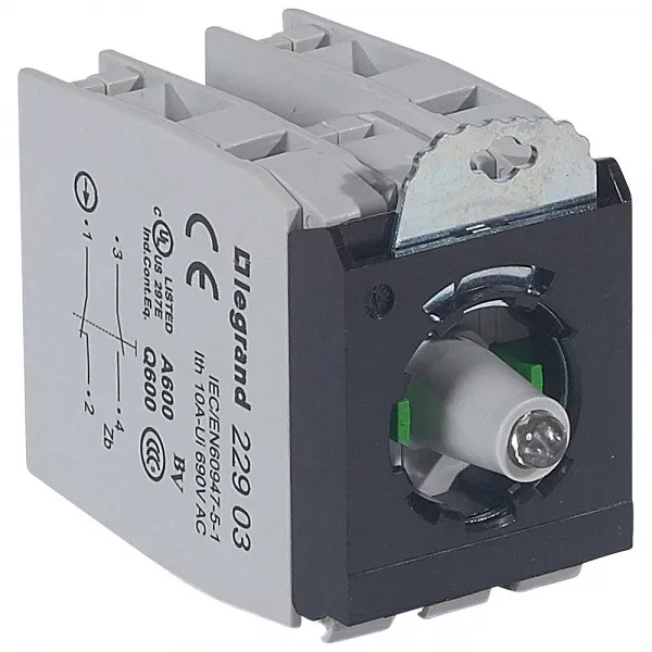 legrand-osmoz compo - sous-ensemble bloc - t�te lum - � vis - 12/24v~/= - 2no/nf vert (022982)
