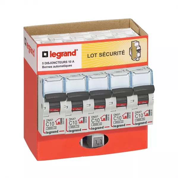 legrand-pack de 5 disjoncteurs 10a -� bornes auto (100752)